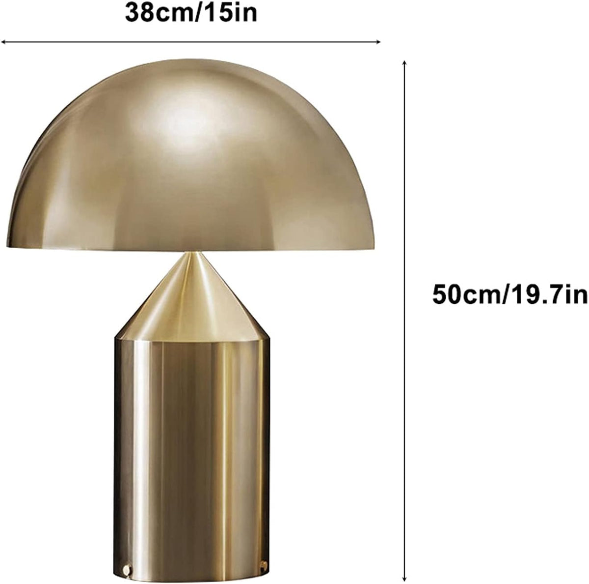 LampeHub Lampe de chevet Moderne Champignon Doré