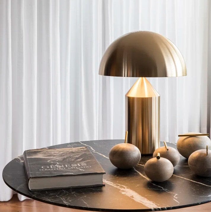 LampeHub Lampe de chevet Moderne Champignon Doré