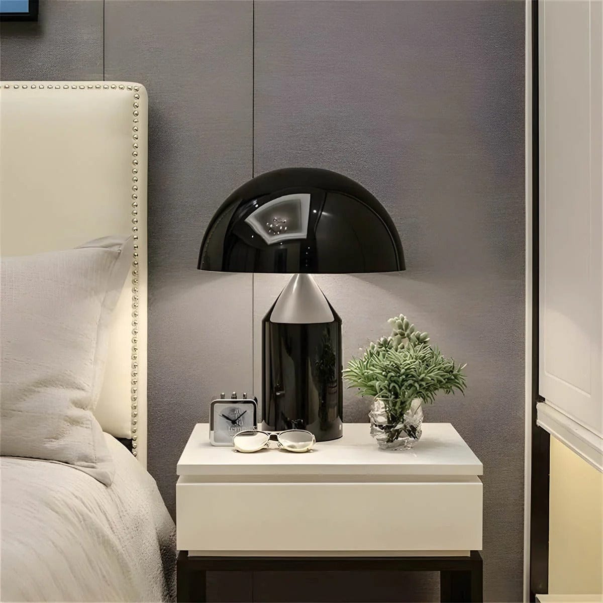 LampeHub Lampe de chevet Moderne Champignon Noir