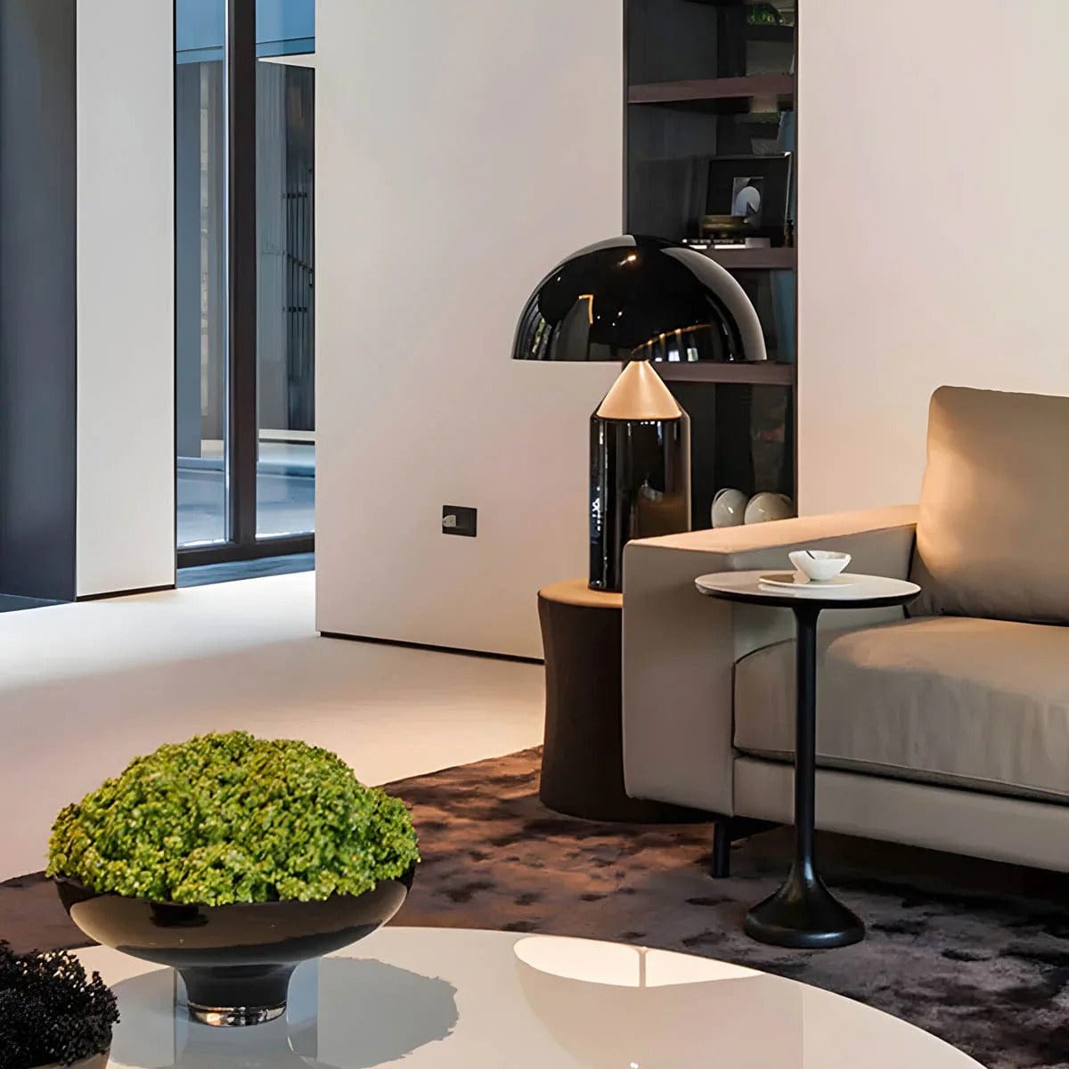 LampeHub Lampe de chevet Moderne Champignon Noir