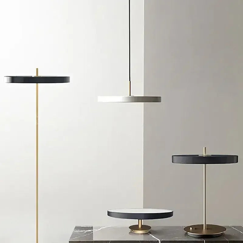 LampeHub Lampe de Chevet Plate Bleu