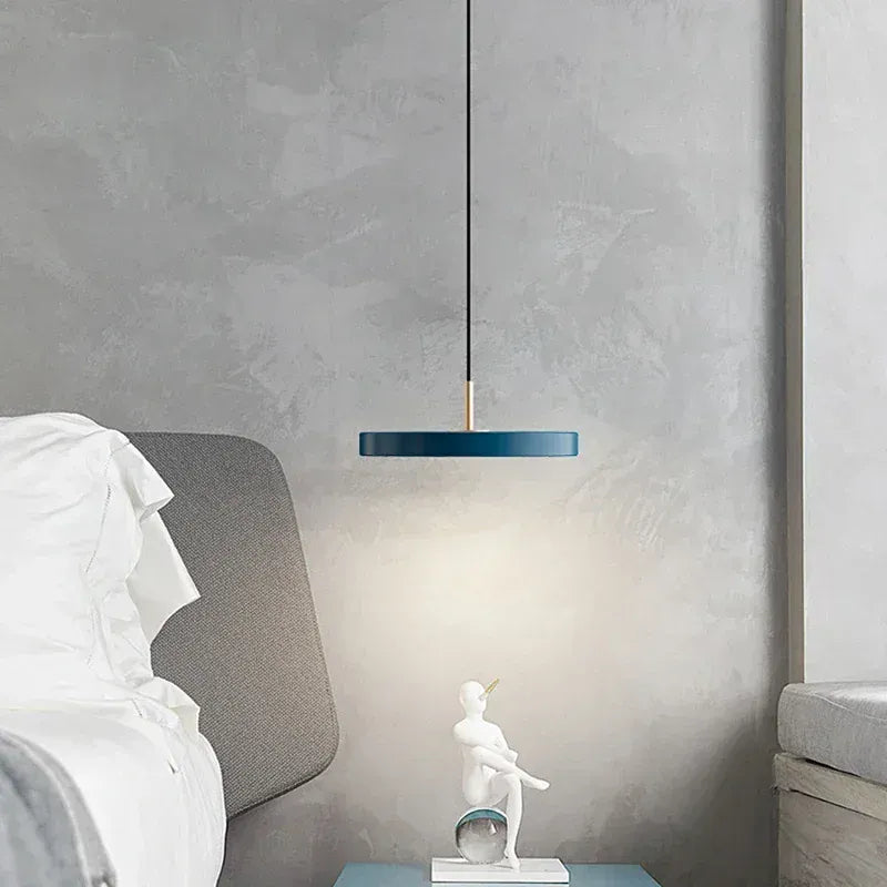 LampeHub Lampe de Chevet Plate Bleu