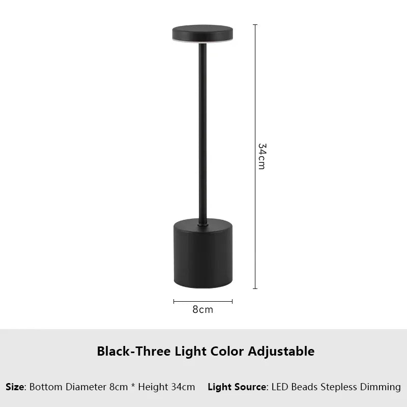 LampeHub Lampe de chevet Tactile Sans-fil Argent