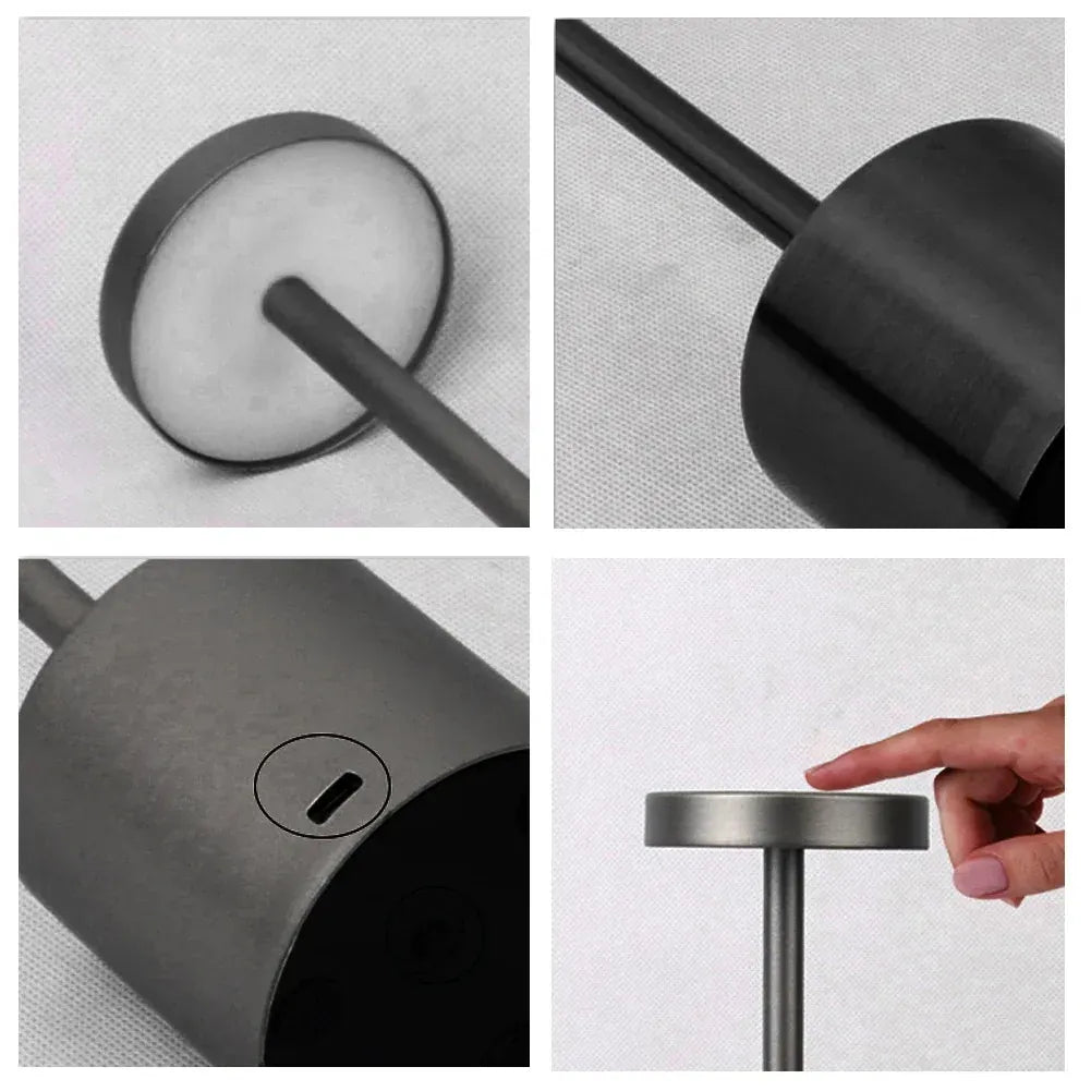 LampeHub Lampe de chevet Tactile Sans-fil Doré