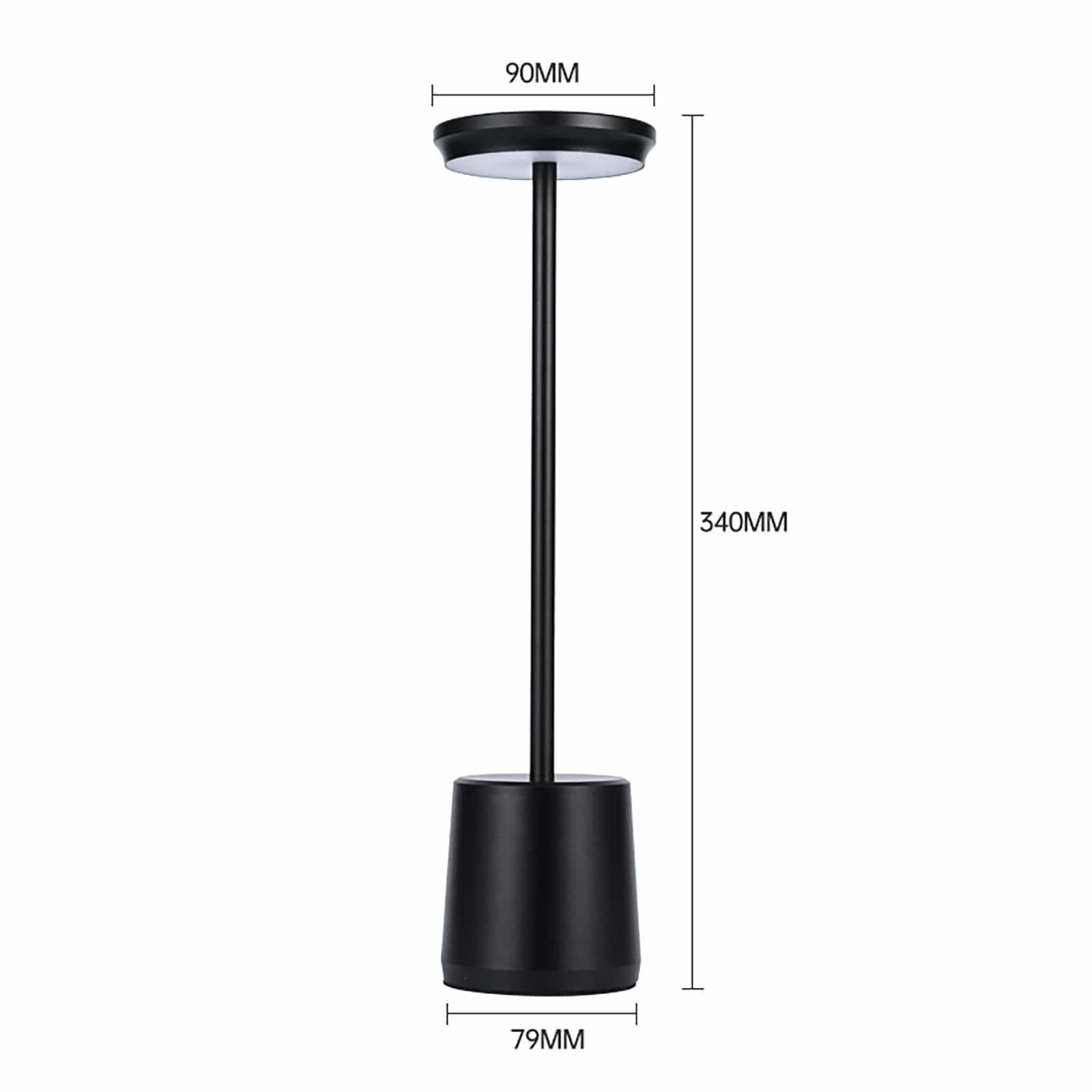 LampeHub Lampe de chevet Tactile Sans-fil Doré