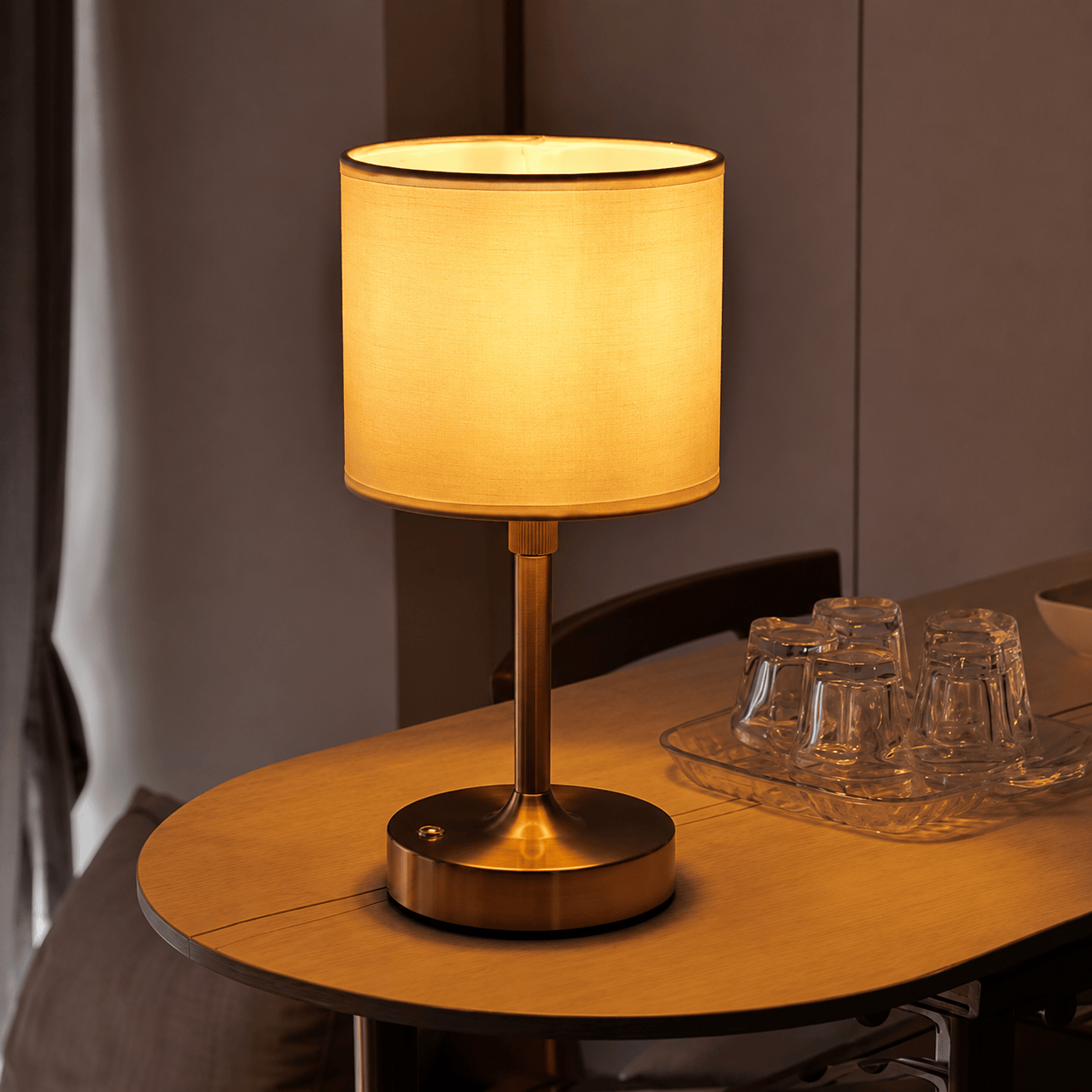 LampeHub Lampe de chevet Tissu Plissé