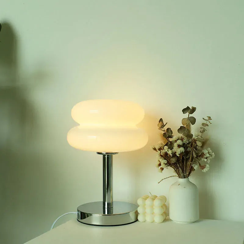 LampeHub Lampe de chevet Vintage Verre Blanc
