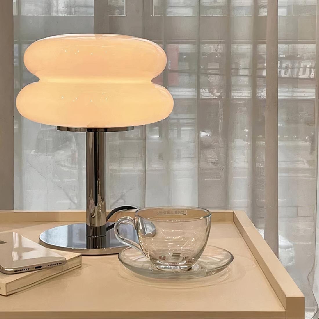 LampeHub Lampe de chevet Vintage Verre Orange