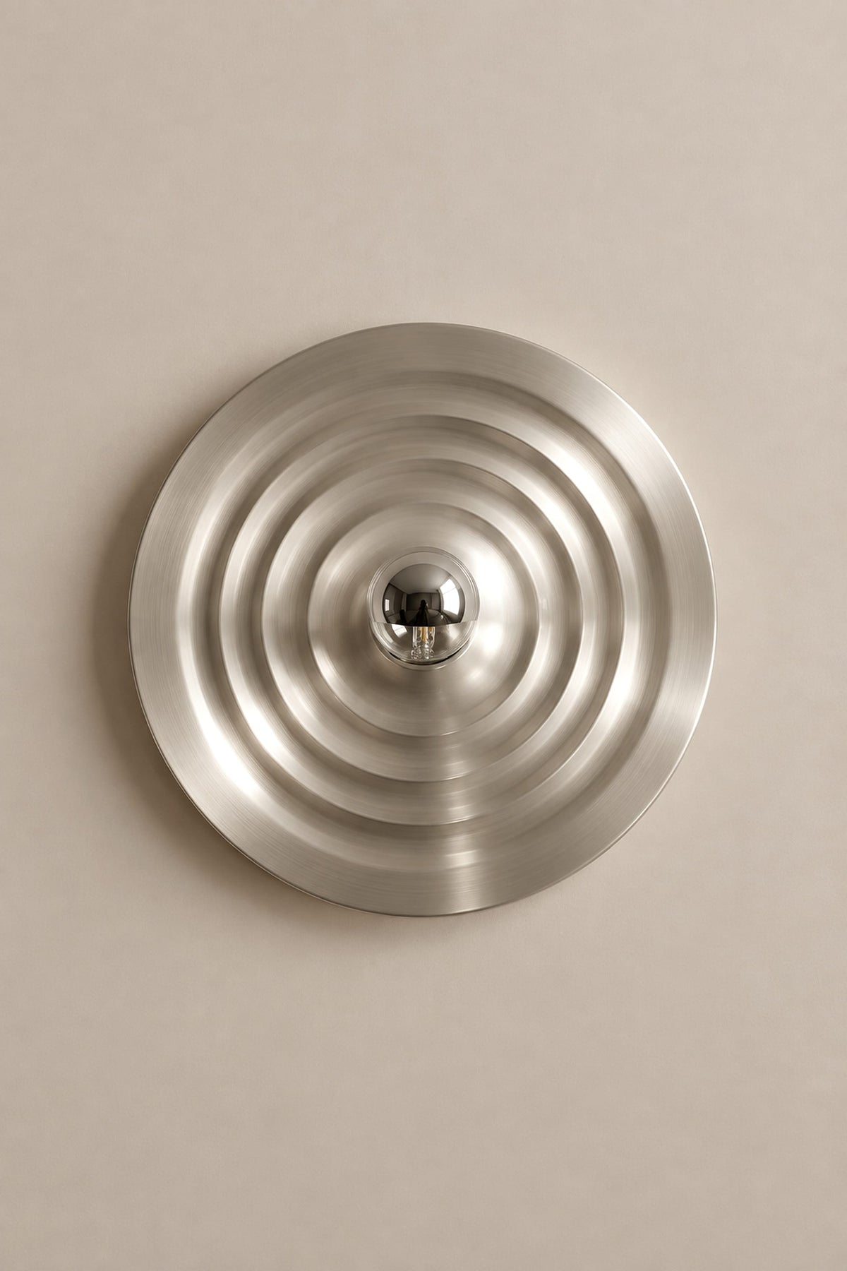 LampeHub Lampe Ondulé – Argent Applique Bauhaus Disque Ondulé – Soucoupe Rétro Space Age