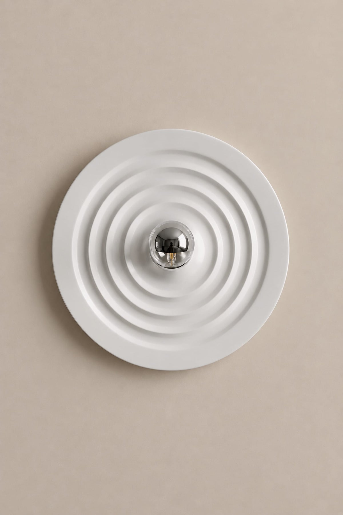 LampeHub Lampe Ondulé – Blanc Applique Bauhaus Disque Ondulé – Soucoupe Rétro Space Age