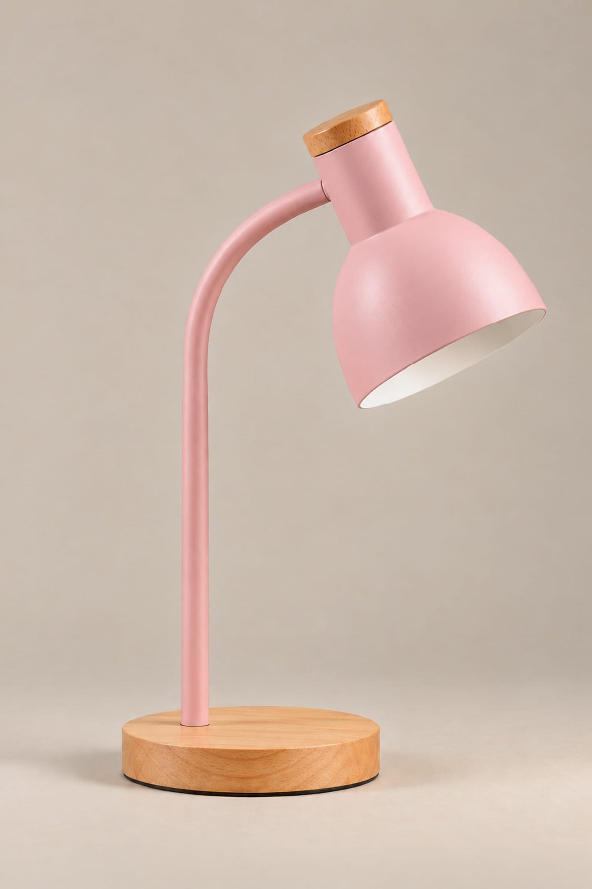 LampeHub Lampe Rose Lampe de Lecture Col de Cygne – Métal et Bois