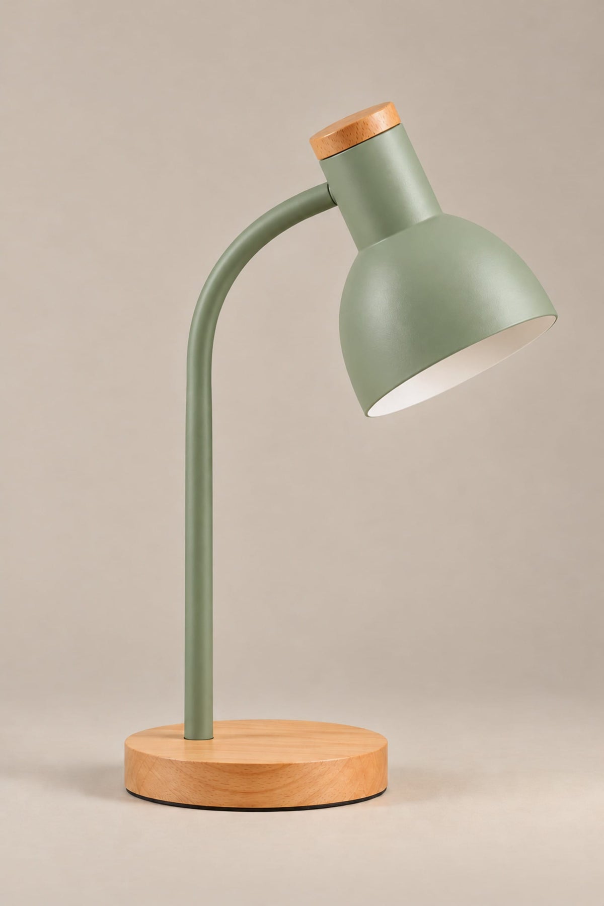 LampeHub Lampe Vert Lampe de Lecture Col de Cygne – Métal et Bois
