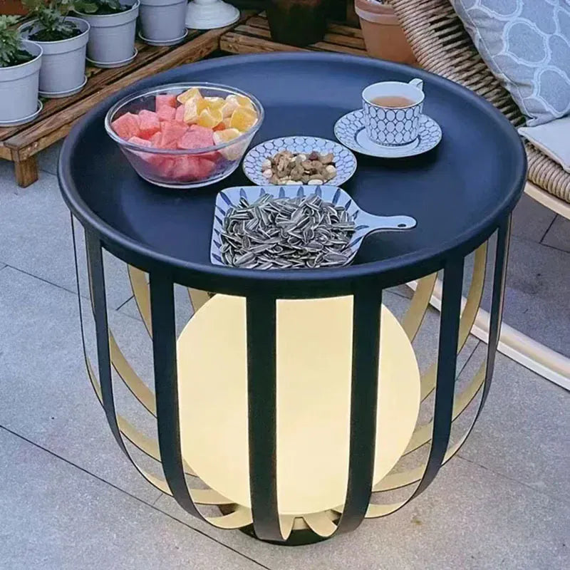 LampeHub Lawn Villa Garden Courtyard Landscape Terrace Flower Rack Tea Table Lamp Decorative Atmosphere Floor Lamp