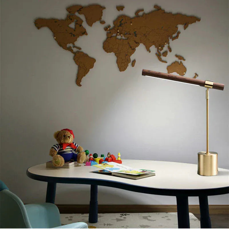 LampeHub Linear Wood LED Task Light Designer vintage deco Lamp Luxury Led Bedroom Bedside Home Decoration Living Room study table lamp