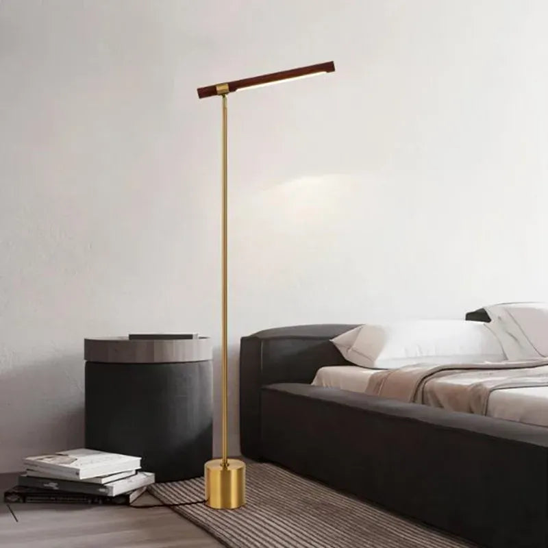 LampeHub Linear Wood LED Task Light Designer vintage deco Lamp Luxury Led Bedroom Bedside Home Decoration Living Room study table lamp