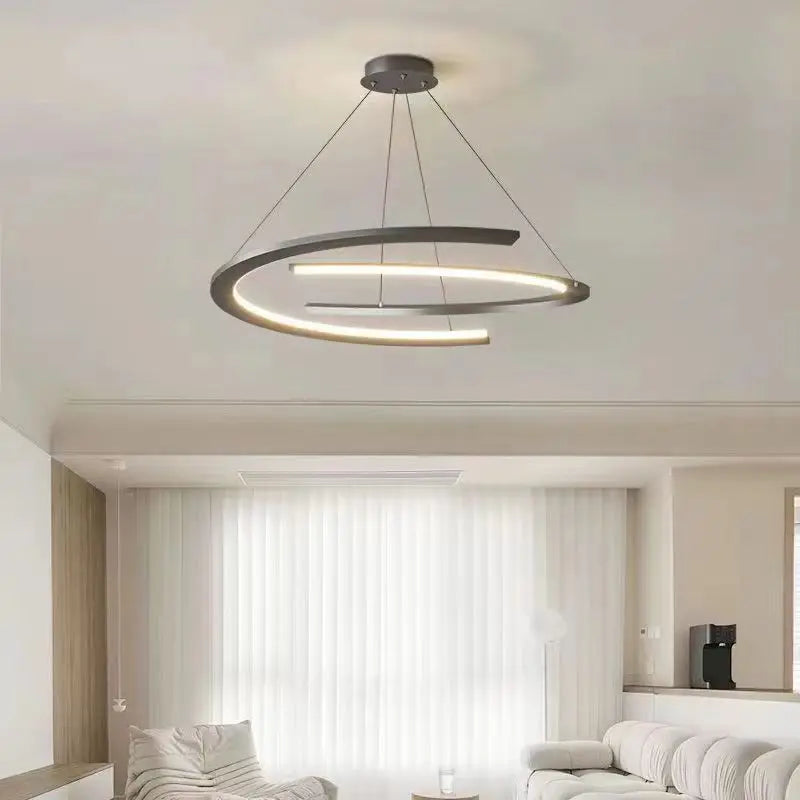 LampeHub Luminaire suspension pour salon circulaire