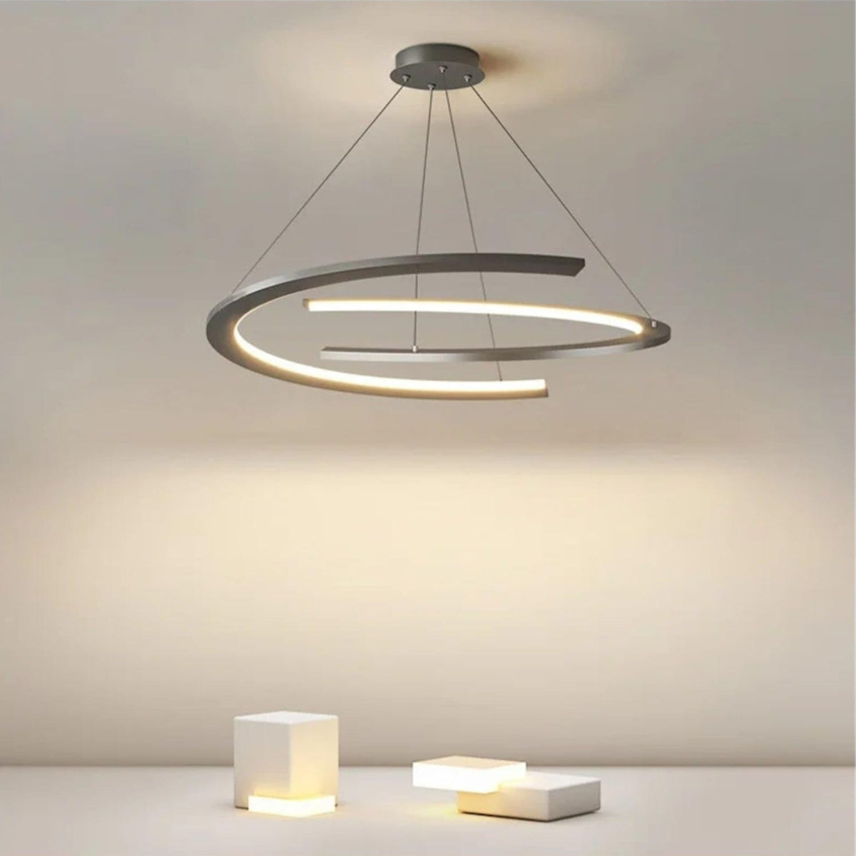 LampeHub Luminaire suspension pour salon circulaire