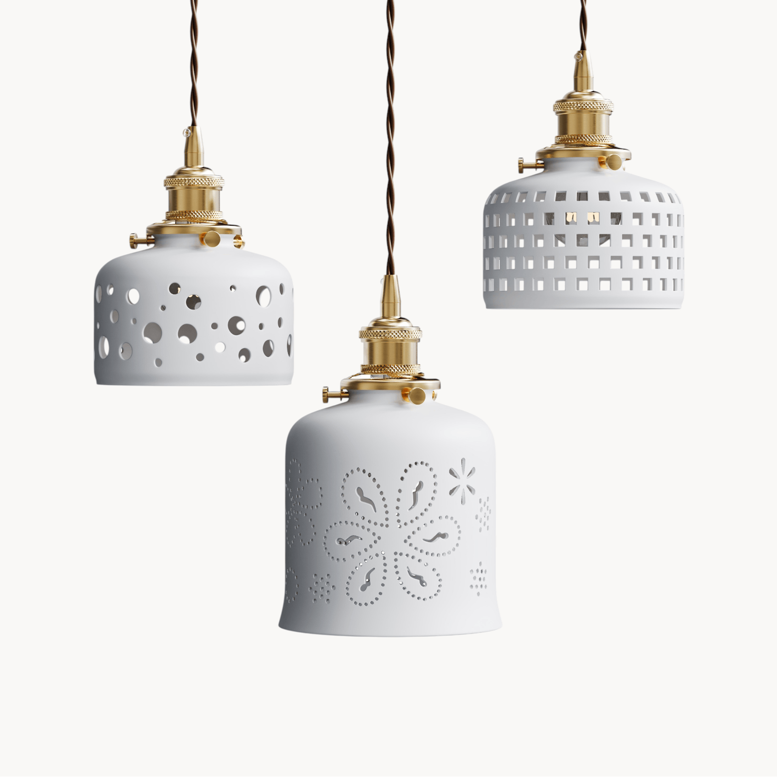 LampeHub Luminaire suspension pour salon en bois