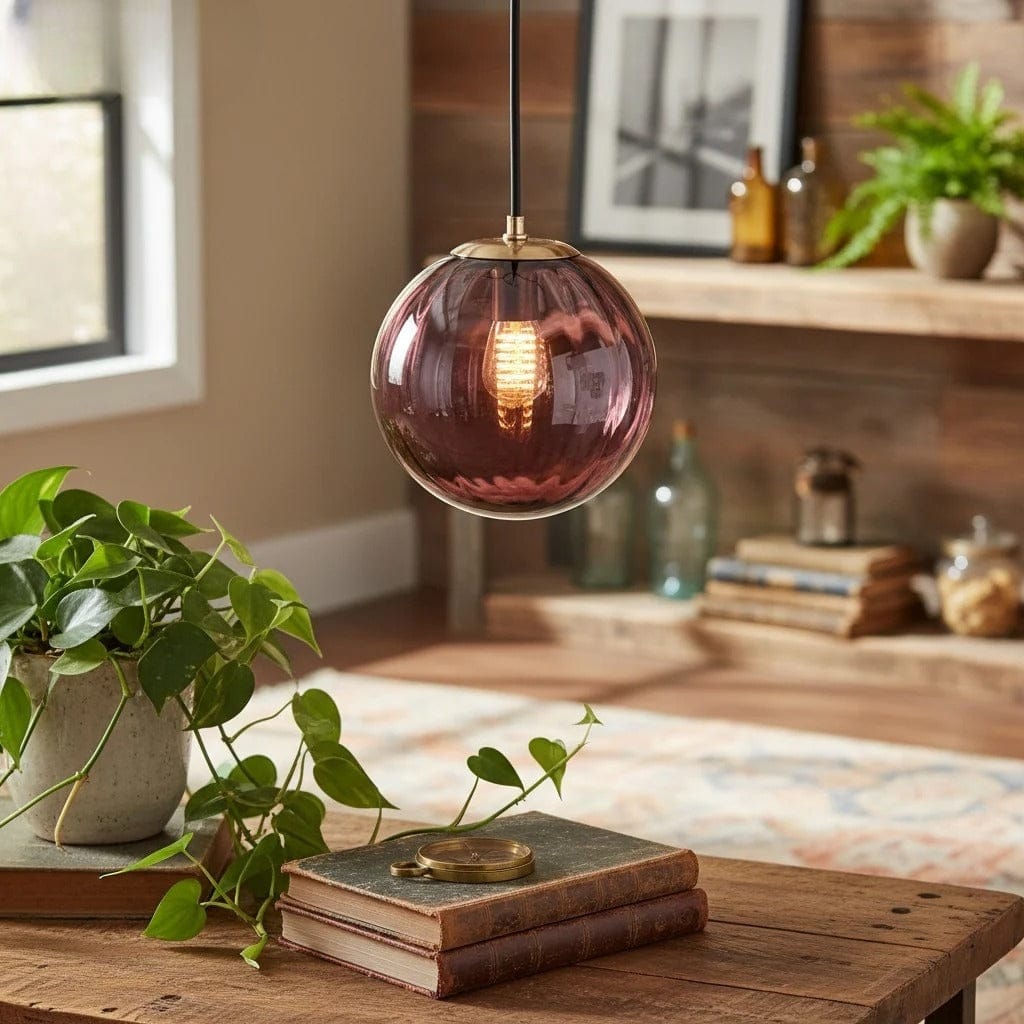 LampeHub Luminaire suspension verre boule