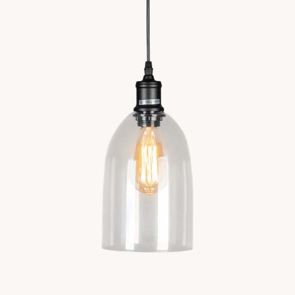LampeHub Luminaire suspension verre cylindrique