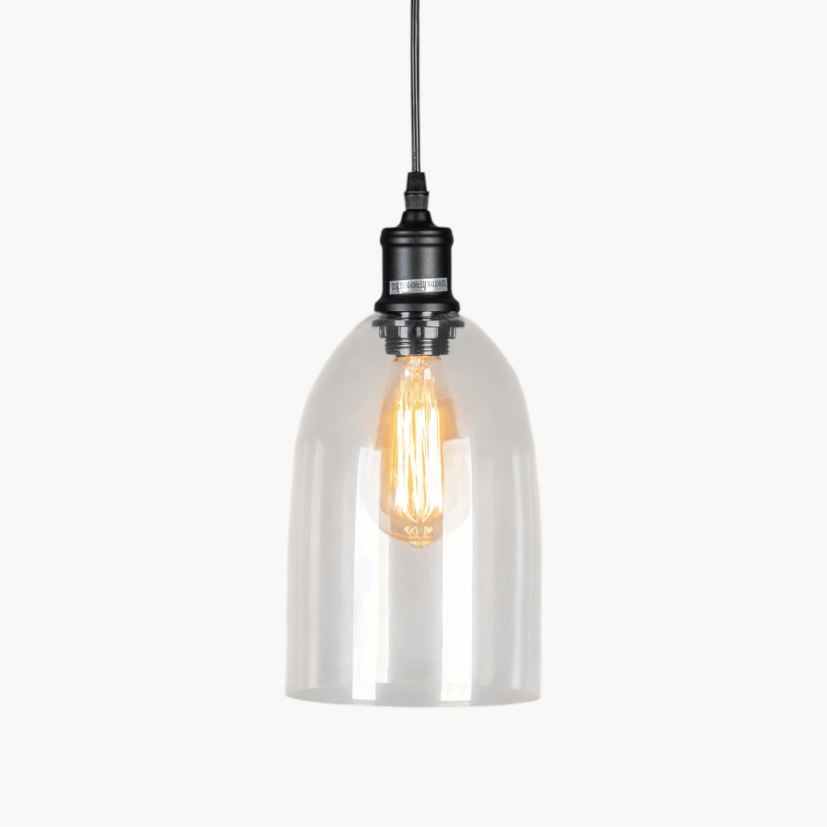 LampeHub Luminaire suspension verre cylindrique