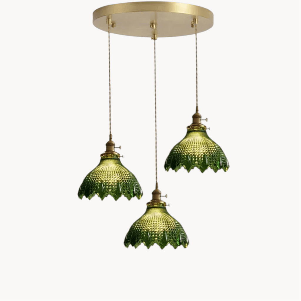 LampeHub Luminaire suspension verre floral