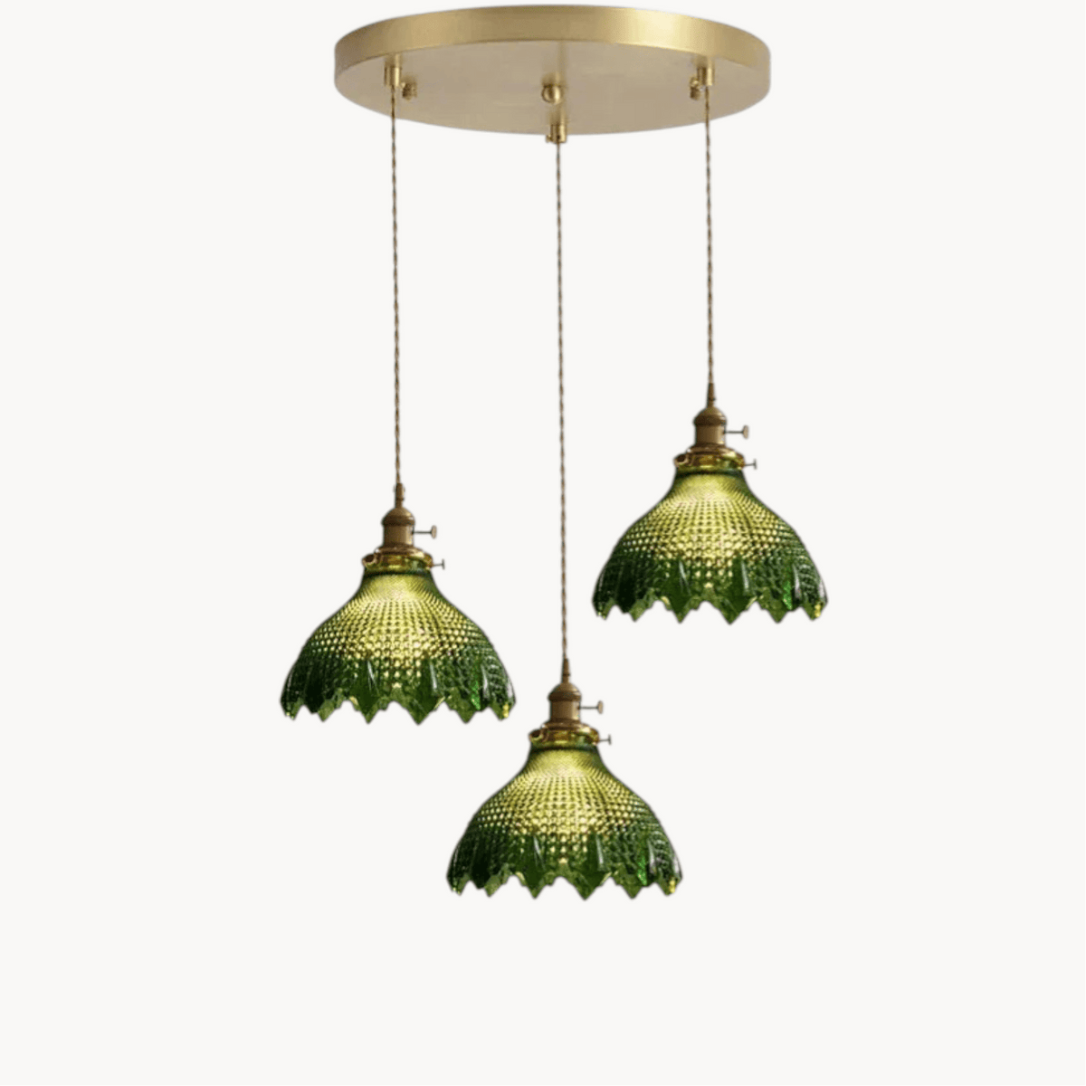 LampeHub Luminaire suspension verre floral