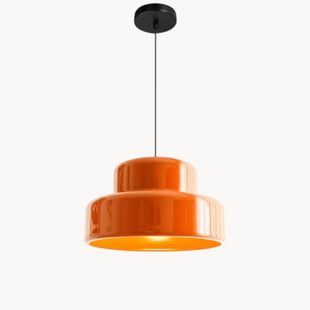 LampeHub Luminaire Suspension Verre Orange