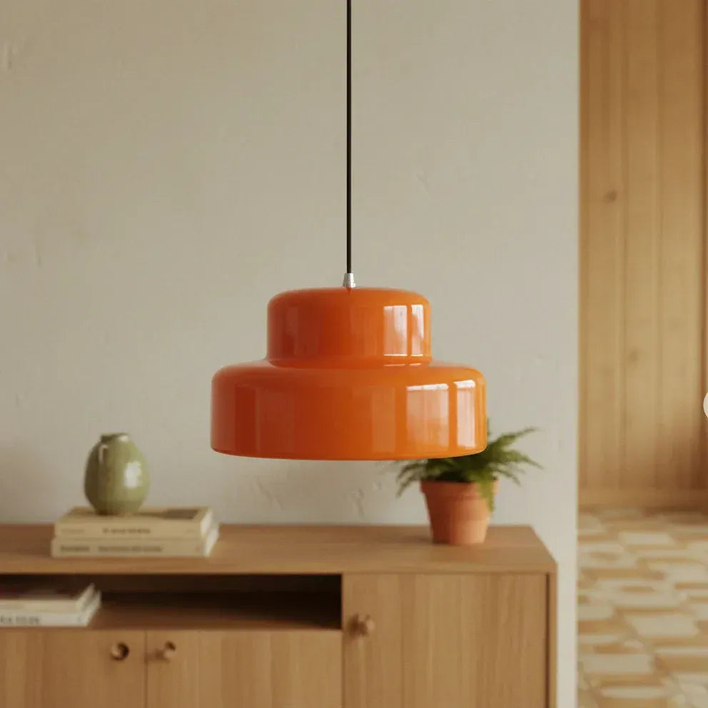 LampeHub Luminaire Suspension Verre Orange