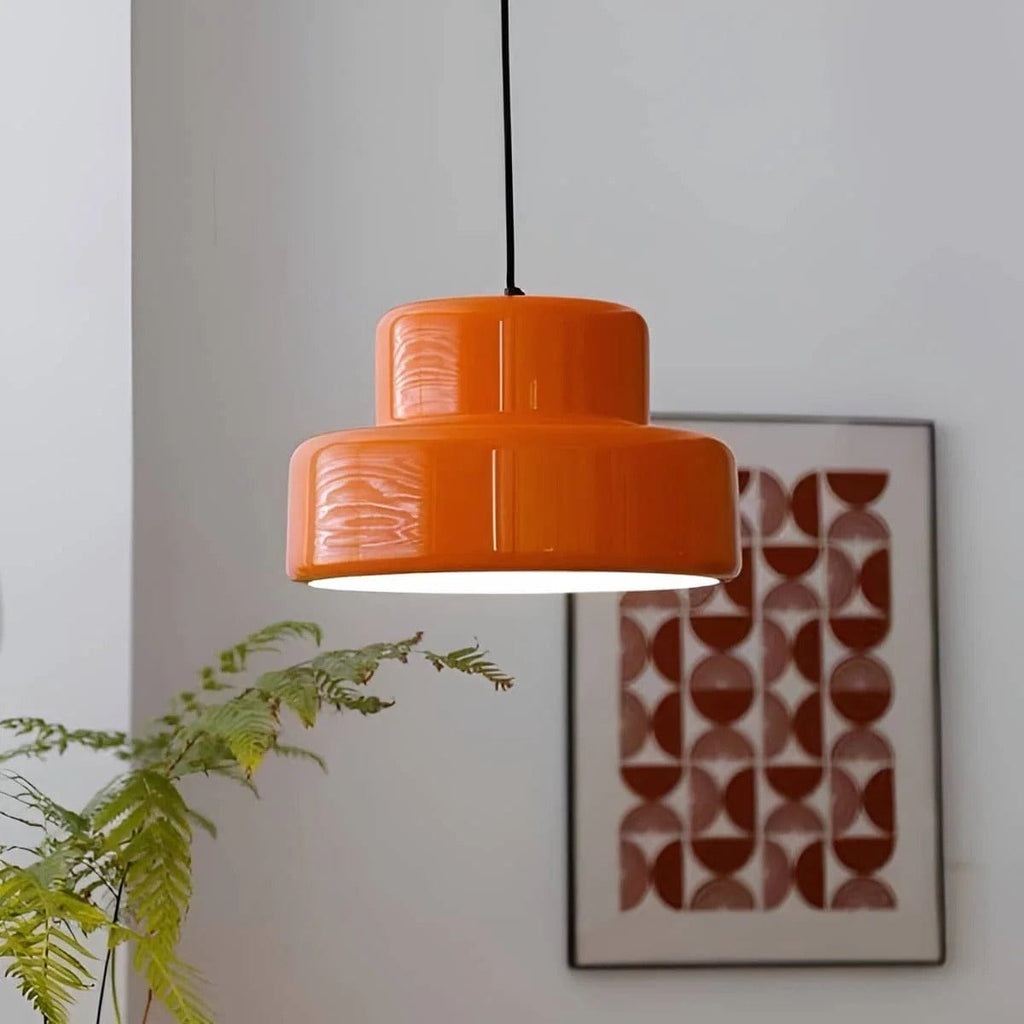 LampeHub Luminaire Suspension Verre Orange