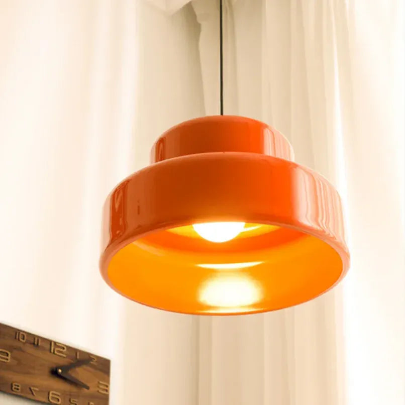 LampeHub Luminaire Suspension Verre Orange