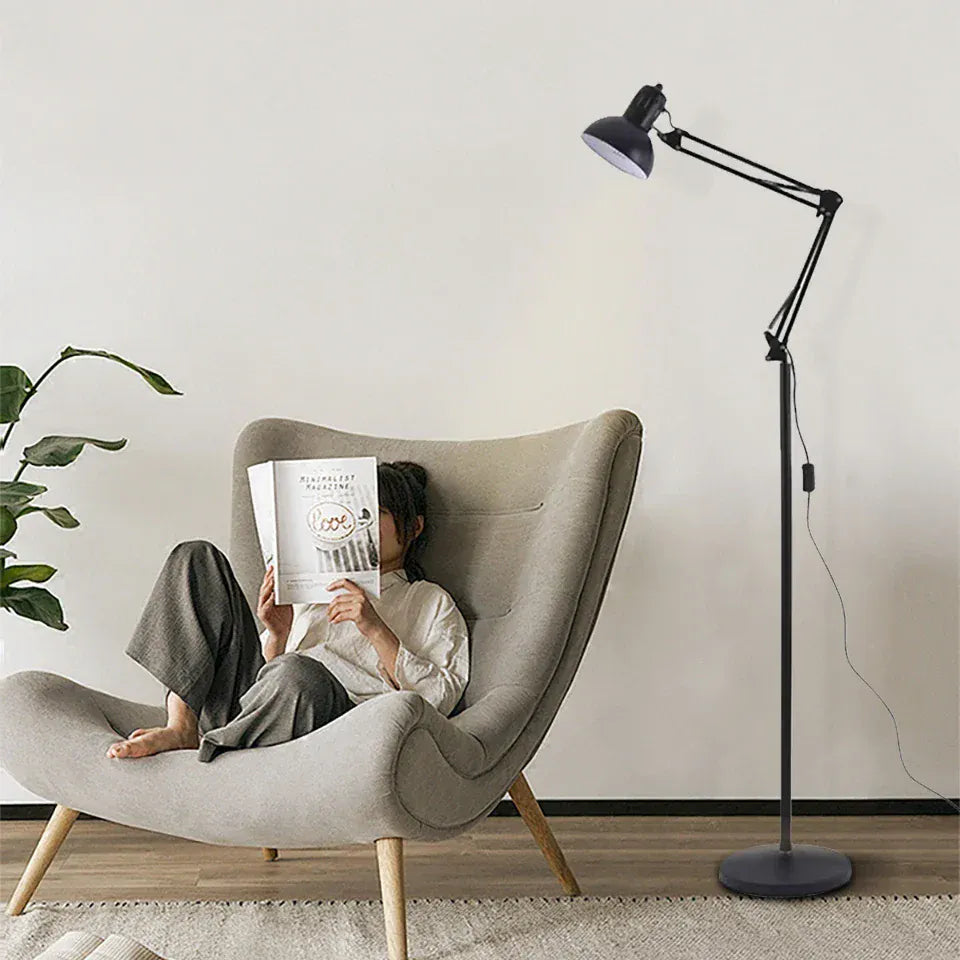 LampeHub MARPOU LED Floor Lamp For Living Room Adjustable Floor Stand Light Dimmable Indoor Bedroom Standing Reading Light Office Decorat