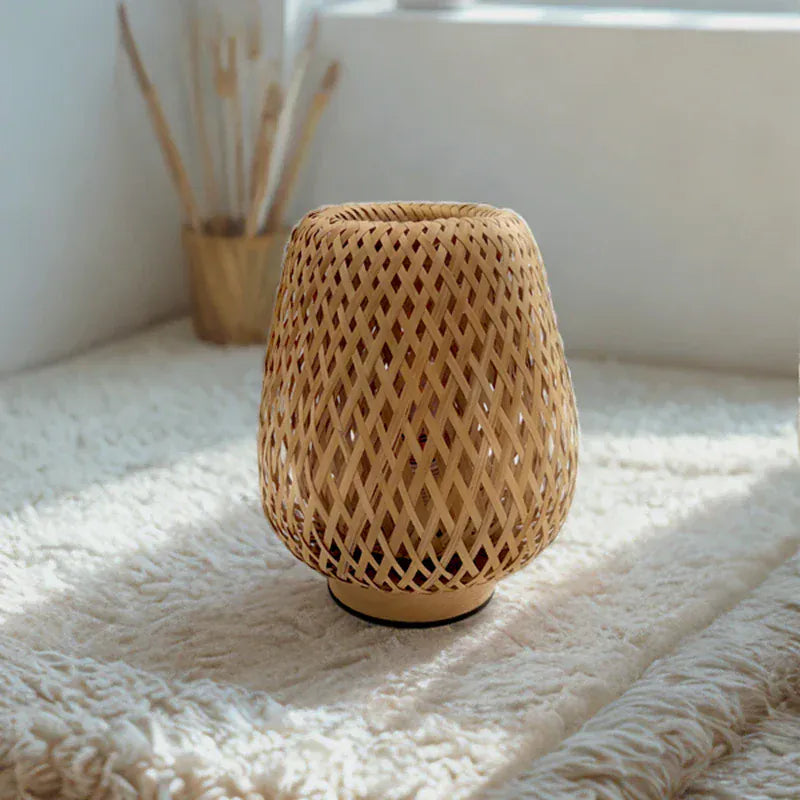 LampeHub Marron Lampe de chevet Bamboo