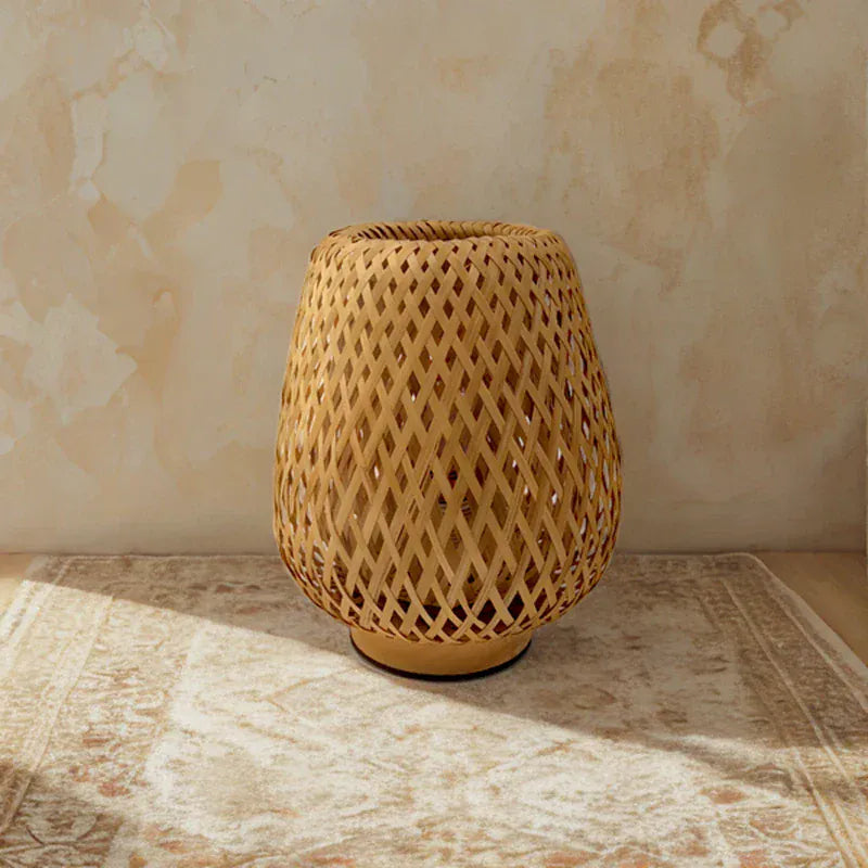 LampeHub Marron Lampe de chevet Bamboo