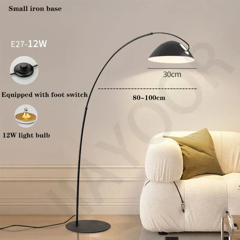 LampeHub Metal 30X182CM / Noir Lampadaire Salon Sur pied Design