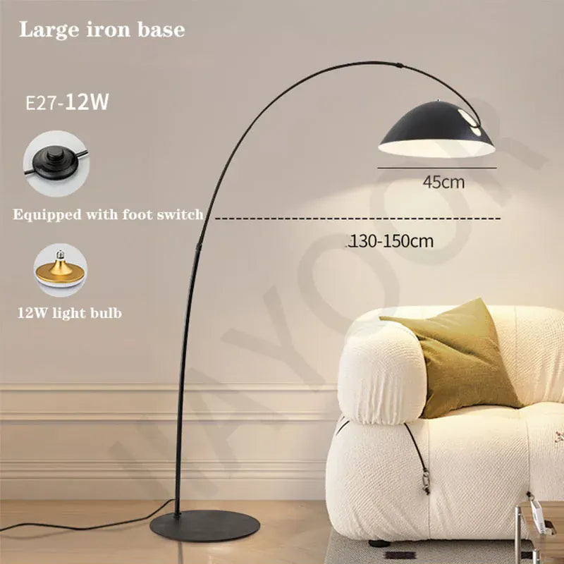 LampeHub Metal 45X192CM / Noir Lampadaire Salon Sur pied Design