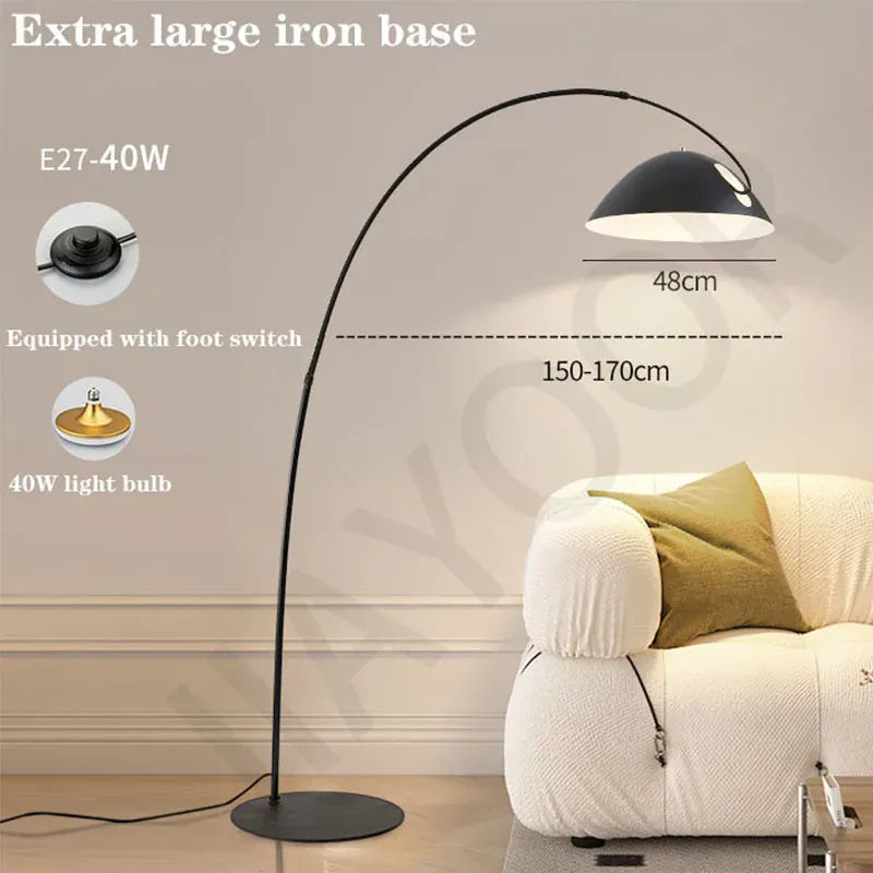 LampeHub Metal 48X208CM / Noir Lampadaire Salon Sur pied Design