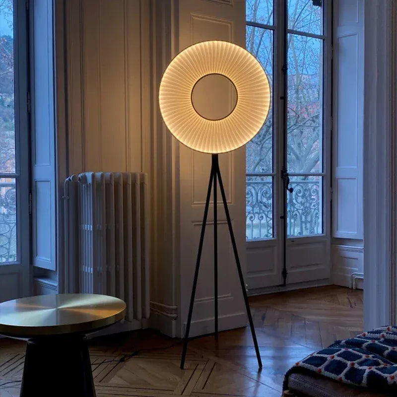 LampeHub Minimaist Art Decor Floor Lamp Nordic Creative Fabric Pleats Bedside Lights Living Room Sofa Corner Home Indoor Standing Light