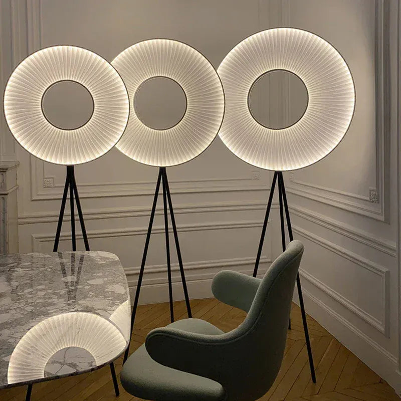 LampeHub Minimaist Art Decor Floor Lamp Nordic Creative Fabric Pleats Bedside Lights Living Room Sofa Corner Home Indoor Standing Light