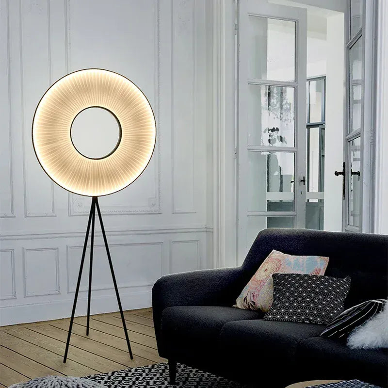 LampeHub Minimaist Art Decor Floor Lamp Nordic Creative Fabric Pleats Bedside Lights Living Room Sofa Corner Home Indoor Standing Light