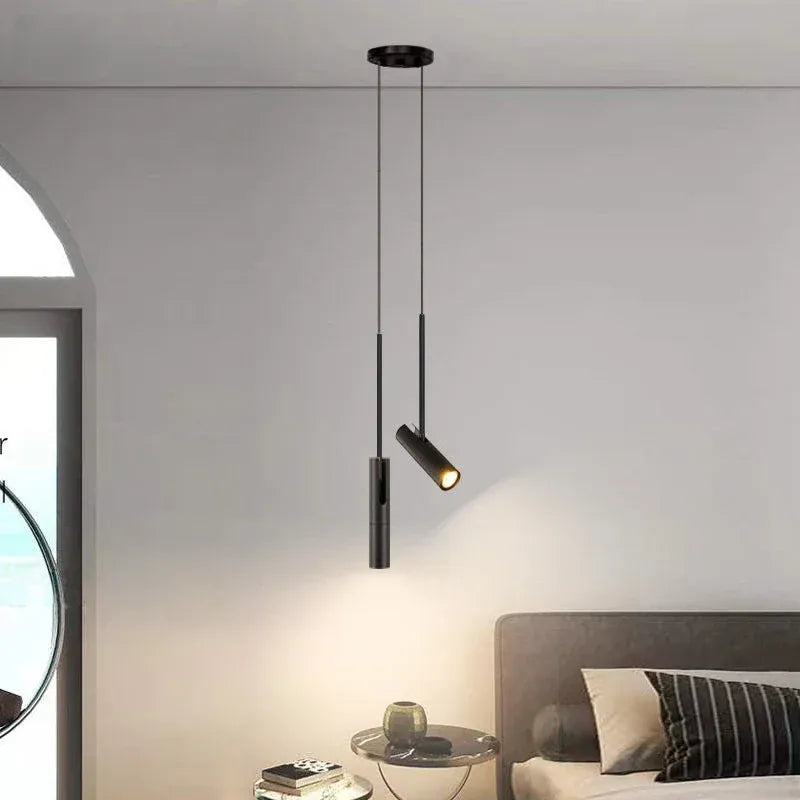 LampeHub Minimalist LED Hanging Pendant Light for Bedroom Dining Room Kitchen Restaurant Decor Chandeliers Pendant Lamp Bedside Lights