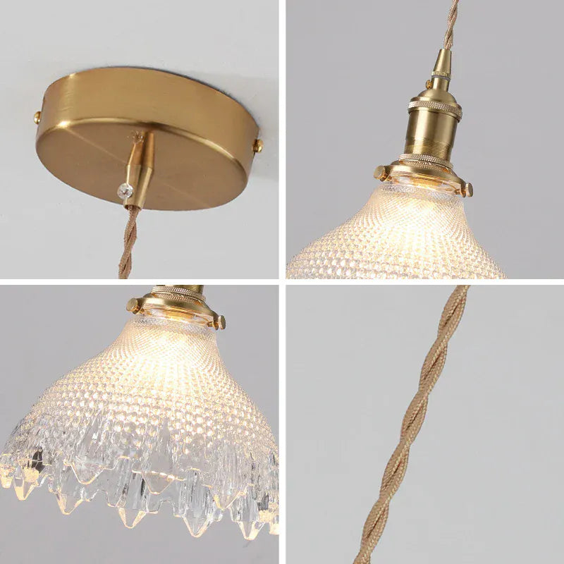 LampeHub Modern Glass Pendant Light Dining Room Retro Chandelier Creative Hanging Light Transparent Lampshade For Restaurant Lamp Ceiling