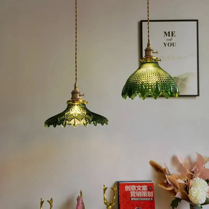 LampeHub Modern Glass Pendant Light Dining Room Retro Chandelier Creative Hanging Light Transparent Lampshade For Restaurant Lamp Ceiling