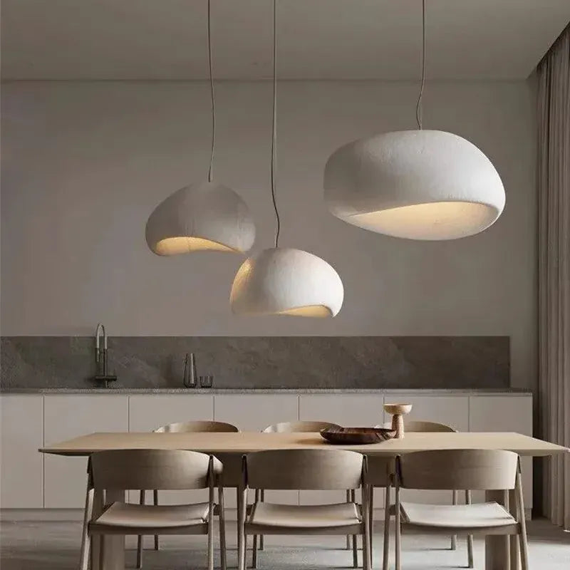 LampeHub Modern LED Ceiling Chandelier Lights for Living Room Bedroom Dining Room Pendant Lights Nordic Wabi Sabi Home Decor Hanging Lamp