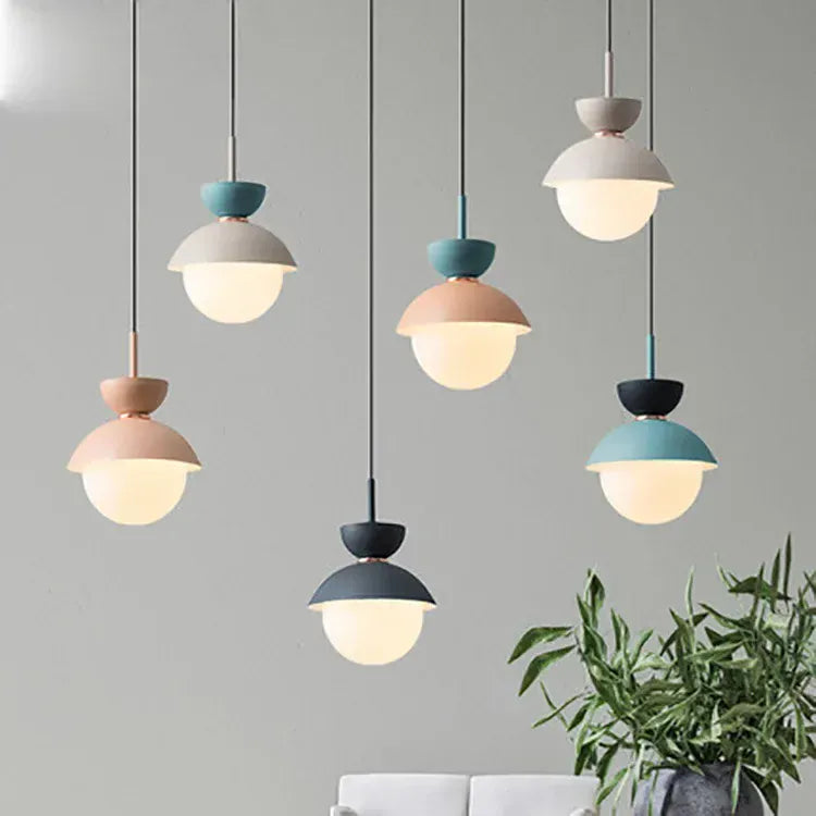 LampeHub Modern Pendant Lamp Nordic Glass Ball Light Fixtures Hanging Suspension Kitchen Dining Bedroom Home Decor Luminaire Chandelier