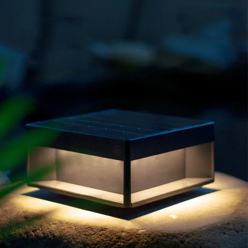 LampeHub Modern Simple Solar Pillar Light High Quality Outdoor Fence Gate Pillar Yard Wall Light Waterproof Garden Yard Lights