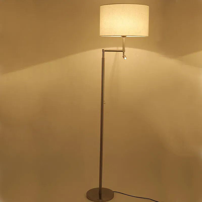 LampeHub Modern Stainless Steel Floor Lamp for Living Room Chrome Standing Lamp Study Bedroom Reading Light Floor Led Free Standing Lamps