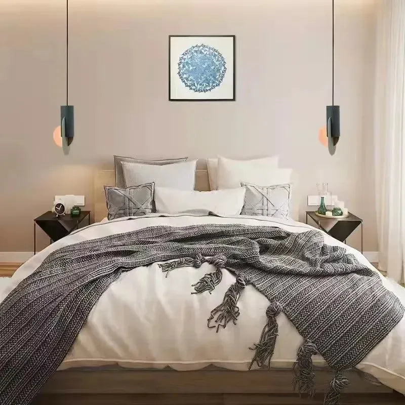 LampeHub Moderne Post Led Nordic Hanglamp Macaron Hangerverlichting Eetkamer Restaurant Bed Creatieve Huisdecoratie Pendent lamp