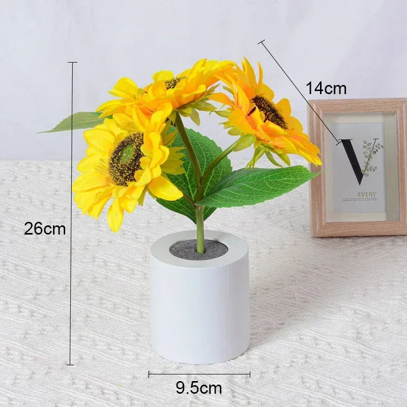 LampeHub Night Light 3 LED Night Light Rechargeable Sunflower Lights Interior Lighting Bedroom Bedside Desktop Decoration Table Lamp Night Lamps