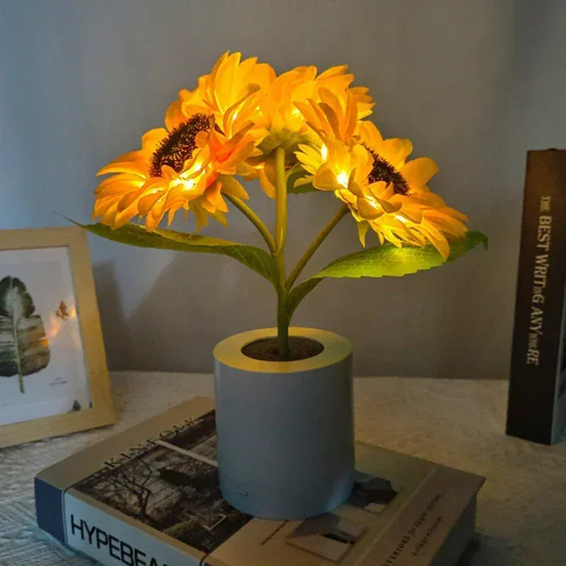 LampeHub Night Light 3 LED Night Light Rechargeable Sunflower Lights Interior Lighting Bedroom Bedside Desktop Decoration Table Lamp Night Lamps
